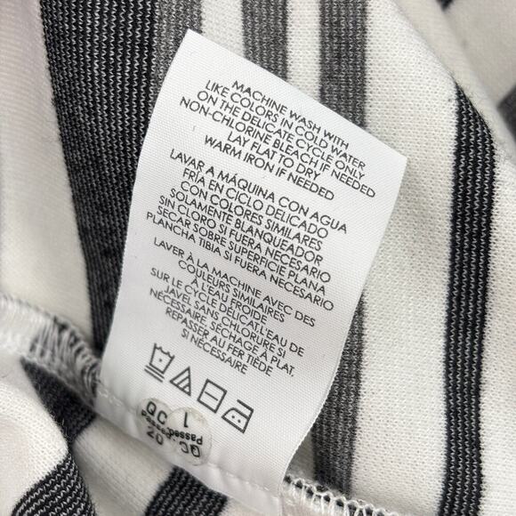 Cabi Grandstand Skirt Size M White Black Gray Stripe Faux Wrap Tie Stretch Knit - Picture 10 of 10